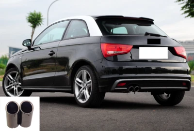 Выхлопная труба глушителя заднего выхлопного наконечника автомобиля для 2008-2021 Audi A1 черная SS 2 шт. - Изображение 1 из 4