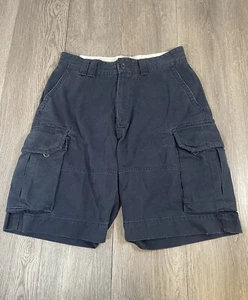Vintage Polo Ralph Lauren Cargo Shorts Mens Size 32 (Tag 31) Navy Blue Baggy 90s - Picture 1 of 11