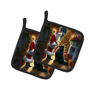 Belgian Sheepdog and Santa Claus Pair of Pot Holders DAC4067PTHD - Picture 1 of 3