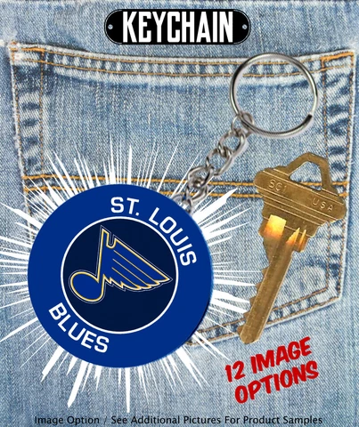 St Louis Blues Button - Keychain - Choose From 12 Designs Cover