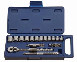 16pc 8 - 19mm, 3/8" Drive, 6 Point, Chrome Shallow Socket & Drive Set Williams - Picture 1 of 5