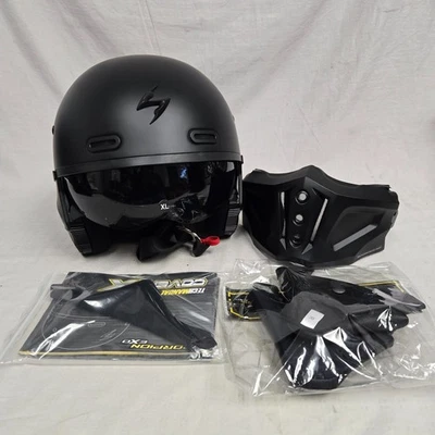 Scorpion Covert-X Open Face Helmet Matte Black XLarge **DISPLAY BLEM READ** - Image 1 of 4