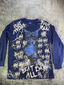 Vintage Y2K Tapout Shirt Herren XXL Blau Grunge Thermo Waffel MMA Cyber Tech Grunge * - Bild 1 von 9