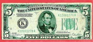 *** 1928 B $5.00 FED RES DALLAS DISTRICT IN GOLD - Picture 1 of 2