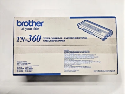 Cartucho de tóner negro de alto rendimiento Brother TN-360 genuino OEM UPC 012502619406 nuevo Foto 1 de 4