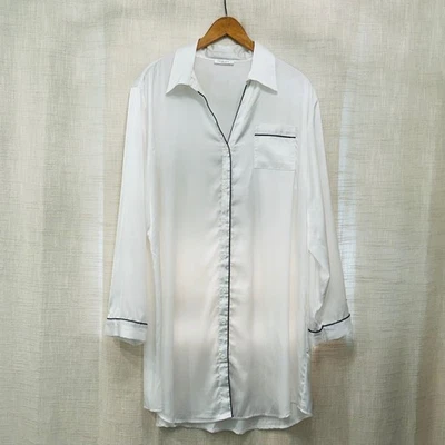 Conjunto de pijama de satén XXL Ekouaer para mujer conjunto de pijama con botones manga larga top y pantalones cortos Foto 1 de 4