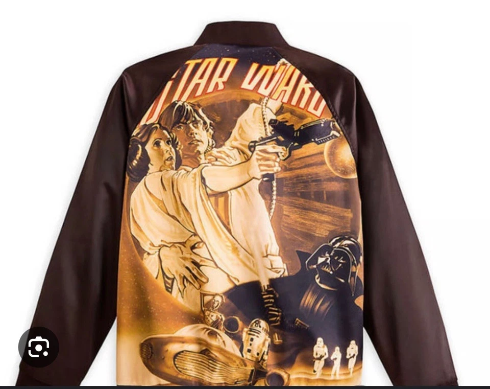 Новый с Ярлыками Disney Star Wars коричневый атлас бейсбольная куртка Люк Лея в размере S - Изображение 1 из 4