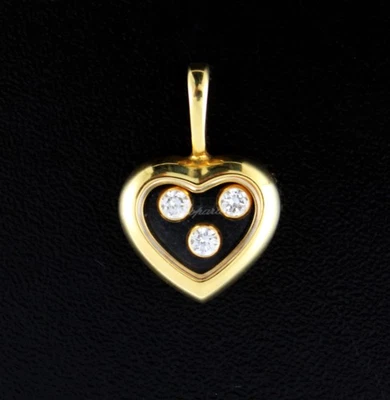 Colgante corazón oro amarillo 18k diamantes felices flotantes Chopard Foto 1 de 4