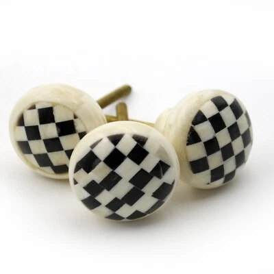 Pomello Mobili Ossa di Yak Intarsi Pomelli per Mobili Vintage Look Antico 67# - Image 1 of 3