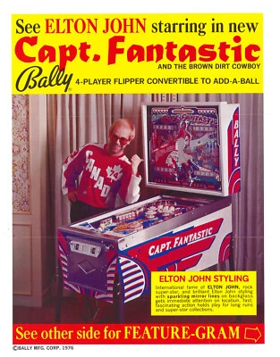 Capt. Fantastic Pinball by Bally Flyer / Brochure / Ad - Nice - Image 1 of 2