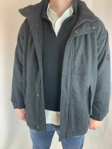 Armani Jeans Two Tone Gray Wool Blend Jacket Coat - Picture 1 of 8