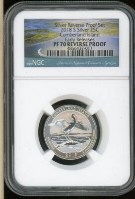 2018S Cumberland Islands Silv Reverse Proof NGC PF70 Early Rel Cert 4856435-024 - Image 1 of 2
