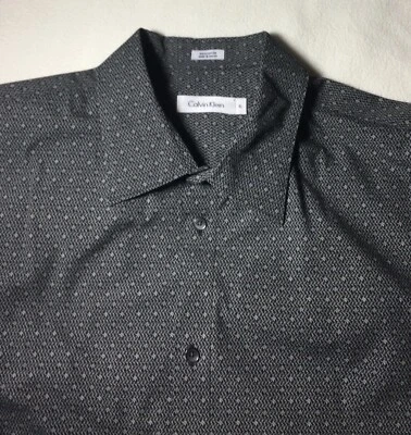 New Calvin Klein Dress Shirt Men's XL Grey Long  Sleeve Striped  Cotton (#311) - Image 1 of 4