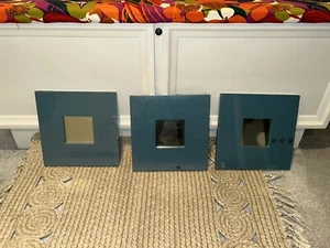 Set Of 3 IKEA Malma Teal Blue 10x10 Framed Mirrors-NEW - Picture 1 of 2