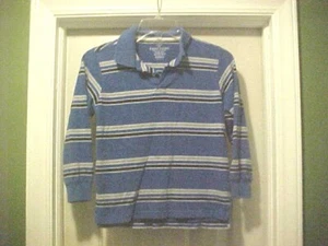 Boys Size Small (6-7) Blue Striped Long Sleeve Shirt By Faded Glory 100% Cotton - Picture 1 of 6