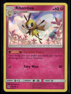 Ribombee 93/149 Holographic Rare Sun & Moon Pokemon TCG Near Mint