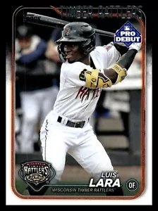 Base de béisbol debut profesional Topps 2024 PD-13 Luis Lara, Wisconsin Timber Rattlers - Imagen 1 de 2