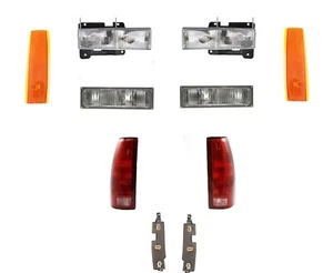 Headlights For 1990 1991 1992 1993 GMC Truck Pickup Signal Reflector Tail Lights - Picture 1 of 11