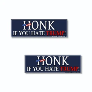 PACK DE 2 calcomanías azules HONK If You Hate Trump 9x3 anti Trump - Imagen 1 de 4