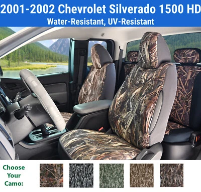 Capas de assento camufladas para 2001-2002 Chevrolet Silverado 1500 HD - Imagem 1 de 4