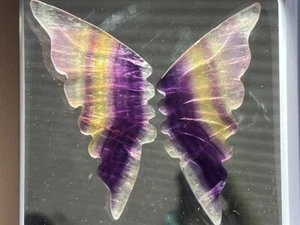 SPECTACULAR 3 1/8" FLUORITE BUTTERFLY WINGS, CHINA. AWESOME TRANS-ILLUMINATION - Picture 1 of 23