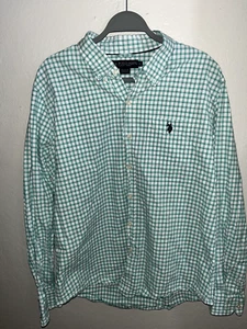 US Polo Assn Green Plaid Long Sleeve Shirt Men's Size XL Long Sleeve Button Up - Picture 1 of 8