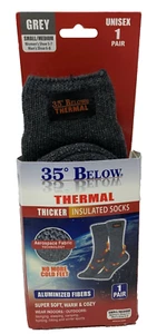 35 Below By Hampton Direct Unisex Thermal Aluminized Fibers Grey Socks S/M NEW - Picture 1 of 4