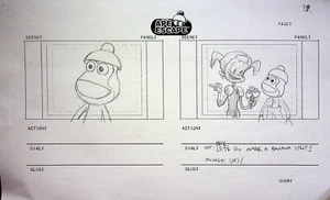 Página de guión gráfico de producción dibujada a mano Ape Escape serie de televisión 2009 #WW - Imagen 1 de 2