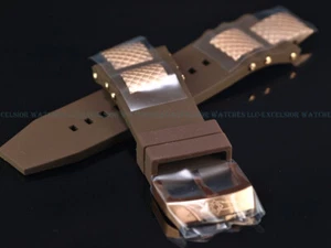 New Genuine Invicta 28mm Subaqua Noma 3 Brown Rubber Strap W/ RoseGold IP Buckle - Picture 1 of 5