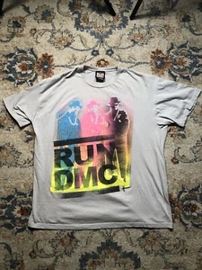 Vintage Y2K Run DMC Rap T-Shirt Gray 2008 Size XL Pre Shrunk - Picture 1 of 9