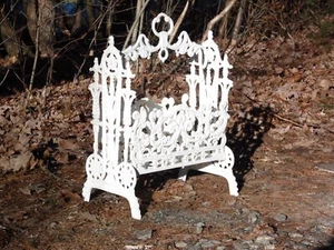 Antique Victorian Cast Iron Magazine Rack Vintage Sheet Music Stand - Picture 1 of 12