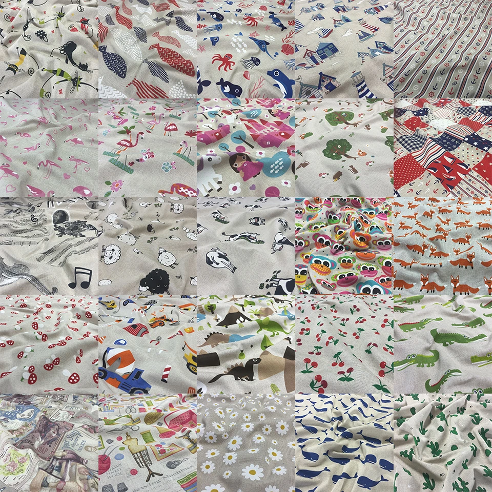 DISCOVER DIRECT Cotton Rich Linen Fabric Sewing Curtaining Upholstery Craft Material | 54" Wide