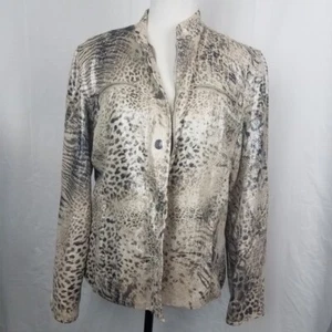 Chicos Jacke Animalprint Metallic-Look Chicos Größe 1 (Damengröße 8) - Bild 1 von 5