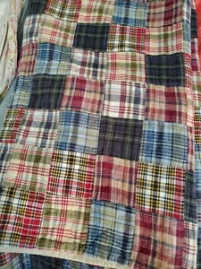 Nautica Madras Quilt/Comforter & 2 Shams Cottagecore Cambridge 86" X 85" Cabin - Picture 1 of 12