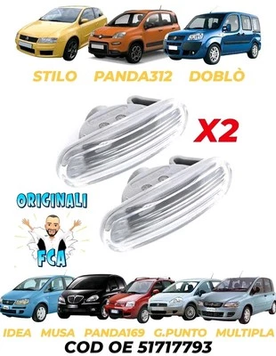 COPPIA FRECCE DX+SX ORIGINALI FIAT PANDA PUNTO DOBLO MULTIPLA STILO IDEA MUSA  - Immagine 1 di 2