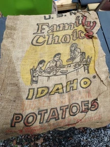 2 bolsas de saco de arpillera vintage Idaho Russet Burbank para patatas - Imagen 1 de 6