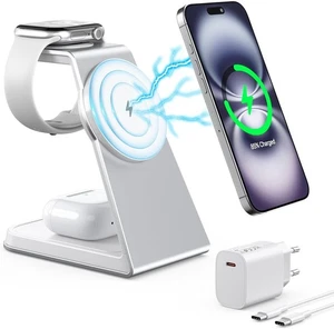 MagSafe Ladestation 3in1 Ladegerät kompatibel mit iPhone Apple Watch Kopfhörer - Bild 1 von 7