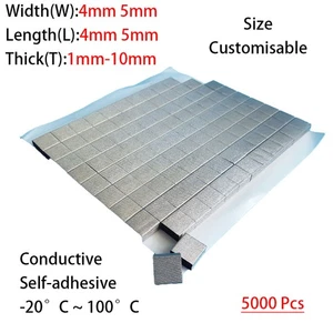 5000 Stück elektrisch leitfähiger Schaumstoff 4 mm x 4 mm 5 mm x 5 mm EMI PE Schwamm selbstklebend - Bild 1 von 6