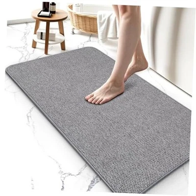 Alfombras de baño mejoradas 17x27 pulgadas, alfombra de baño delgada con goma 17"x27" gris Foto 1 de 4