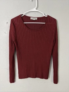 Suéter Brooks Brothers Mujer Rojo Seda Tejido con Cable Talla S Dinero Antiguo Náutico - Imagen 1 de 4