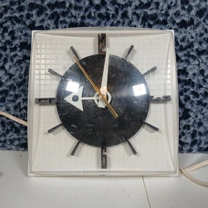 Vintage Herold Products hängende Wanduhr elektrisch hergestellt in den USA - Bild 1 von 17