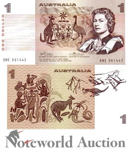 AUSTRALIA 1 Dollar 1974-1983 P 42 MINOR FOXING UNC - Picture 1 of 3