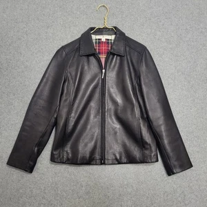 Tommy Hilfiger Golf Lederjacke Herren schwarz Medium klassisch Preppy gefüttert kariert - Bild 1 von 22