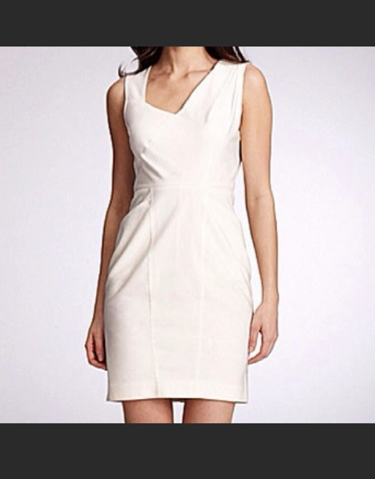 全新带标签 Kenneth Cole 纽约奥斯曼礼服时尚紧身 4 码春季 Whjte — 第 1/1 张图片