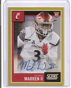 2020 Score Michael Warren II Gold Zone Auto Card 03/50 Cincinnati Bearcats - Picture 1 of 2