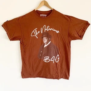 Maglietta The Notorious BIG Biggie Smalls con logo marrone grande - Foto 1 di 4