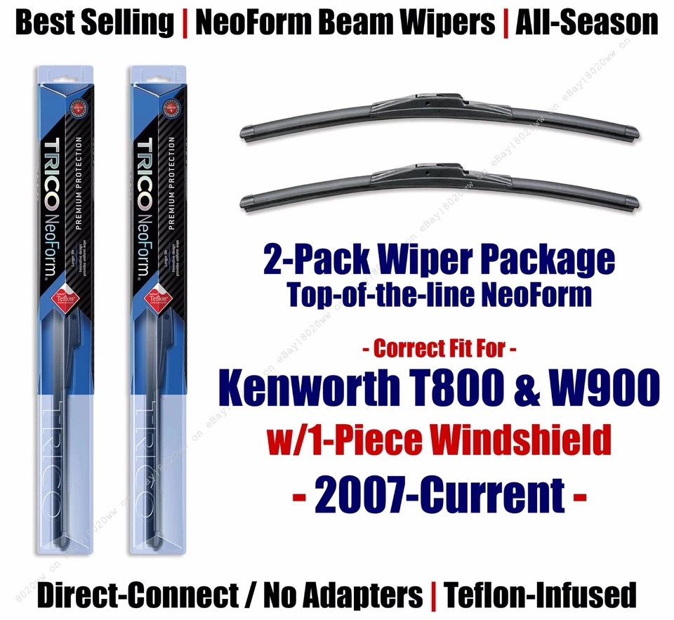 Стеклоочистители упаковка 2 шт. премиум подходит для 2007+ Kenworth T800 W900 со стеклом 1 шт. - 16180x2 - Изображение 1 из 1