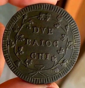 REPUBBLICA ROMANA 2 BAIOCCHI 1799 ROMA 8° TIPO SIGLE TM DI GRANDE QUALITA' RAME - Foto 1 di 3