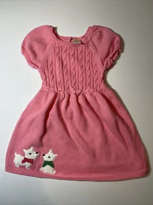 Gymboree Pink Scottie Dogs Knit Dress Cotton Size 2T Short Sleeve - Image 1 of 4