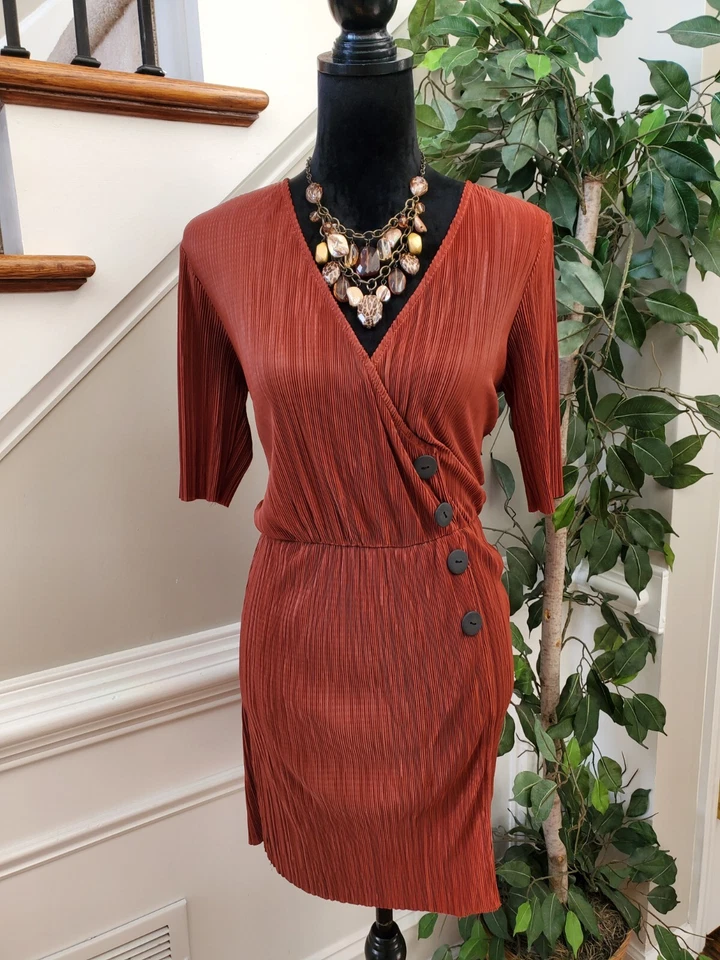 Vestido informal hasta la rodilla manga 3/4 cuello en V 100 % poliéster rojo 100/4 talla 12 de ASOS para mujer Foto 1 de 4